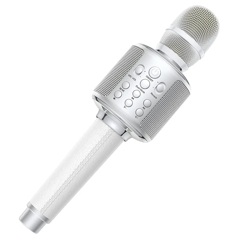 

Беспроводной Bluetooth-микрофон для караоке, 4 в 1 портативный ручной микрофон для караоке, динамик с двойным пением для дома