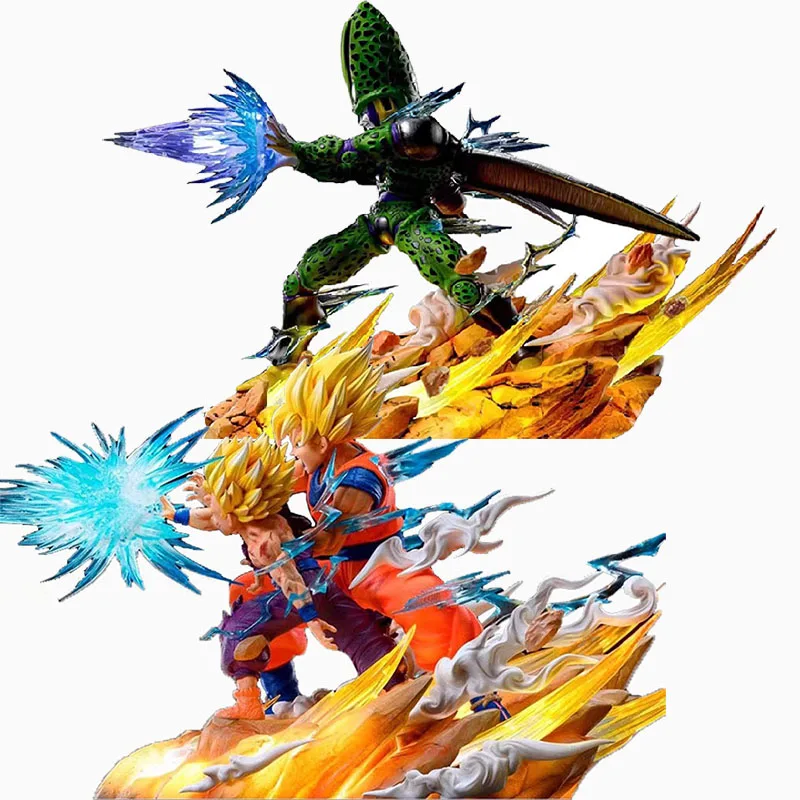 

Anime Dragon Ball Z Figure Super Saiyan Goku Gohan Vs Cell Action Figures Kamehameha Dbz Figurine PVC Statue Collection Toys