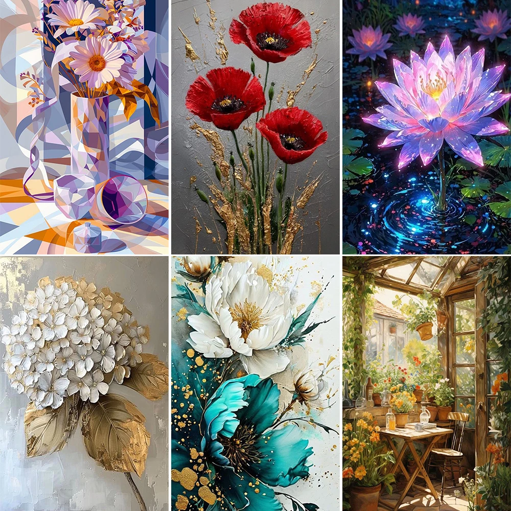 Наборы акриловых красок для взрослых цветы холст картина модульная