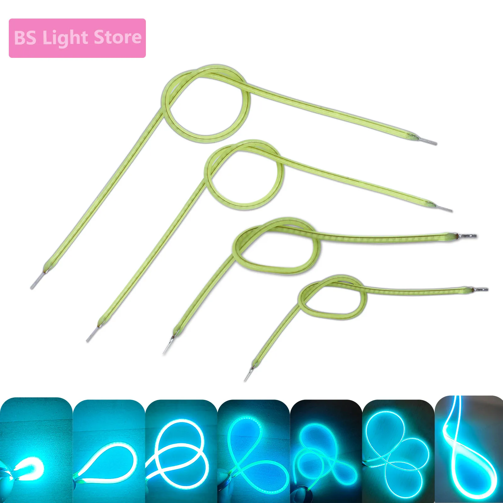 Светодиодный ледяной синий 38 мм 60 80 145 185 360 450 DC3V Гибкая нить Ретро лампа Эдисона