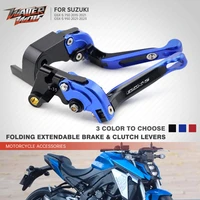 gsx s750 s950 2021 folding brake clutch levers for suzuki gsx s gsxs 750 950 motorcycle adjustable extendable handles cnc logo