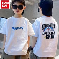 bandai anime doraemon childrens short sleeve summer cotton casual cute cartoon printed boys t shirt loose big childrens top