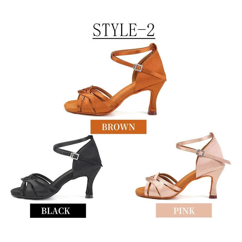 Latin Dance Shoes for Women Elegant Ballroom Dancing Shoes 5/7.5/8.5 CM High Heels for Dancing Tango Salsa Sandals