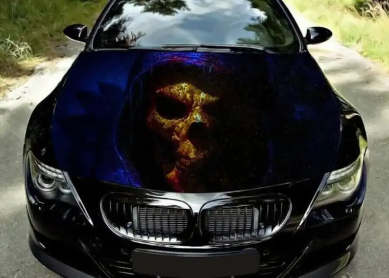 Наклейка на капот автомобиля девушка Череп сахарный череп искусство винил