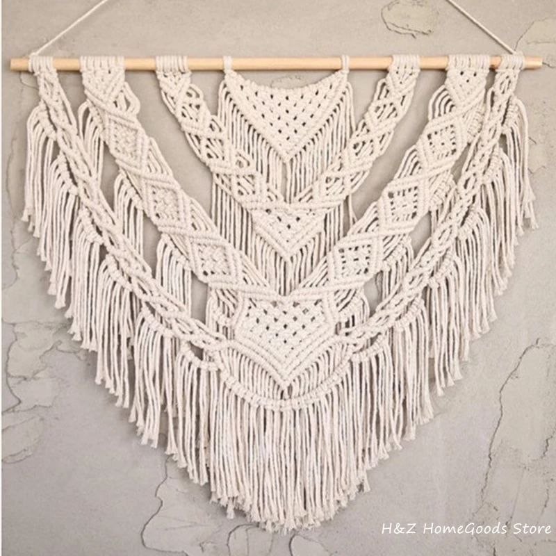 

Macrame Wall Hanging Boho Decor Bohemian Fibre Art Modern Coastal Home Beach House Southwestern Style Minimalist Yarn Tapestry