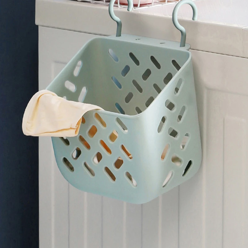 Household Bathroom Laundry Basket Folding Dirty Clothes Storage Wall Hanging Large Portable Punch-Free Put Bucket |