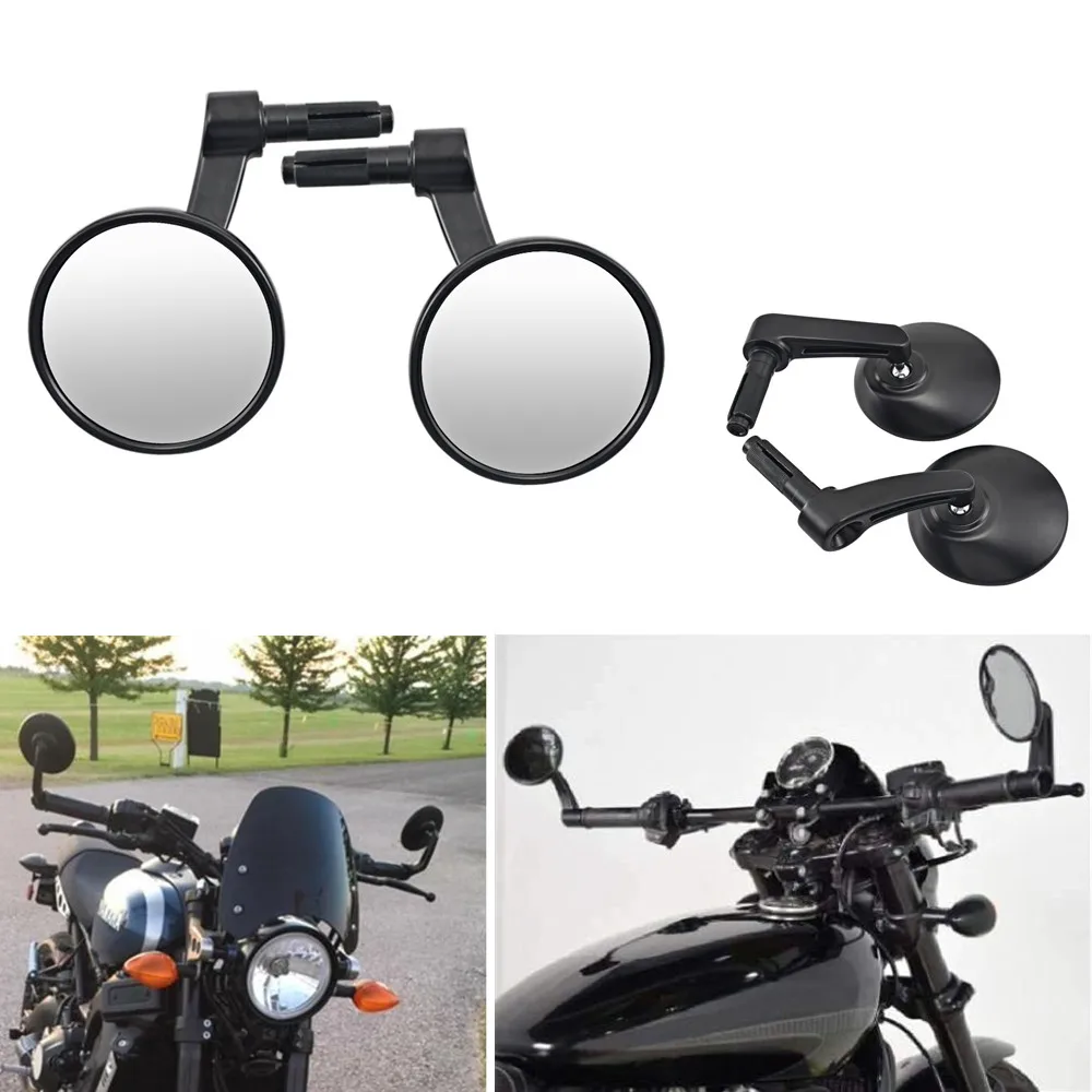 Круглое зеркало заднего вида на руль мотоцикла, 7/8 дюйма, для Harley Spostster XL 883 Dyna Chopper Cafe Racer