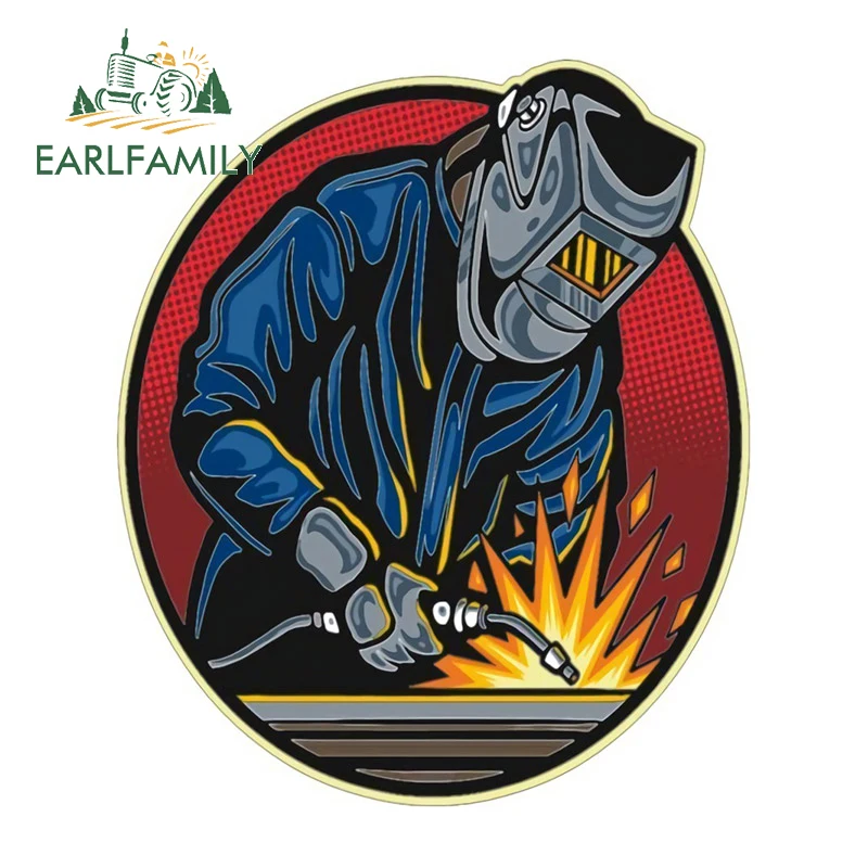 

EARLFAMILY 13 см x 11 см для сварщиков, автомобильная наклейка, графическая наклейка, водонепроницаемая защита от солнца, индивидуальное украшение фургона, мотоцикла, фургона