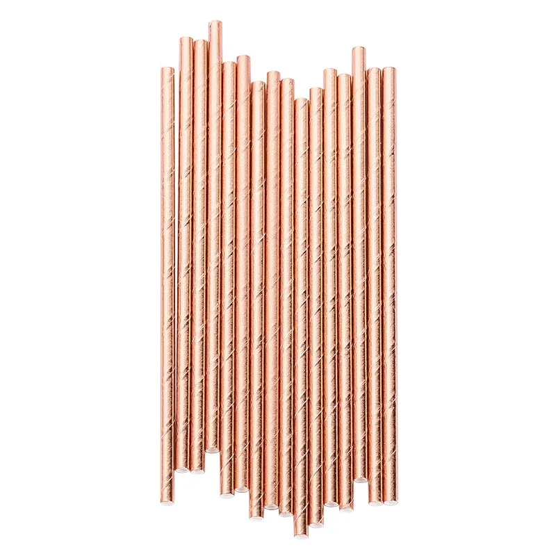 

Disposable 100Pcs Gold Party Rose Paper Straws Foil Holiday Straws Drinking Kitchen，Dining & Bar