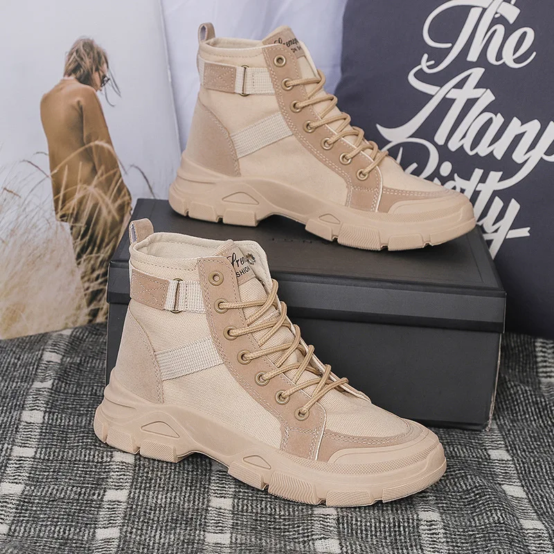 Winter Ankle Boots Female 2022 New Student Wild Knight Short Boots Short Tube High Top Small Short Boots Canvas Shoes 35-40