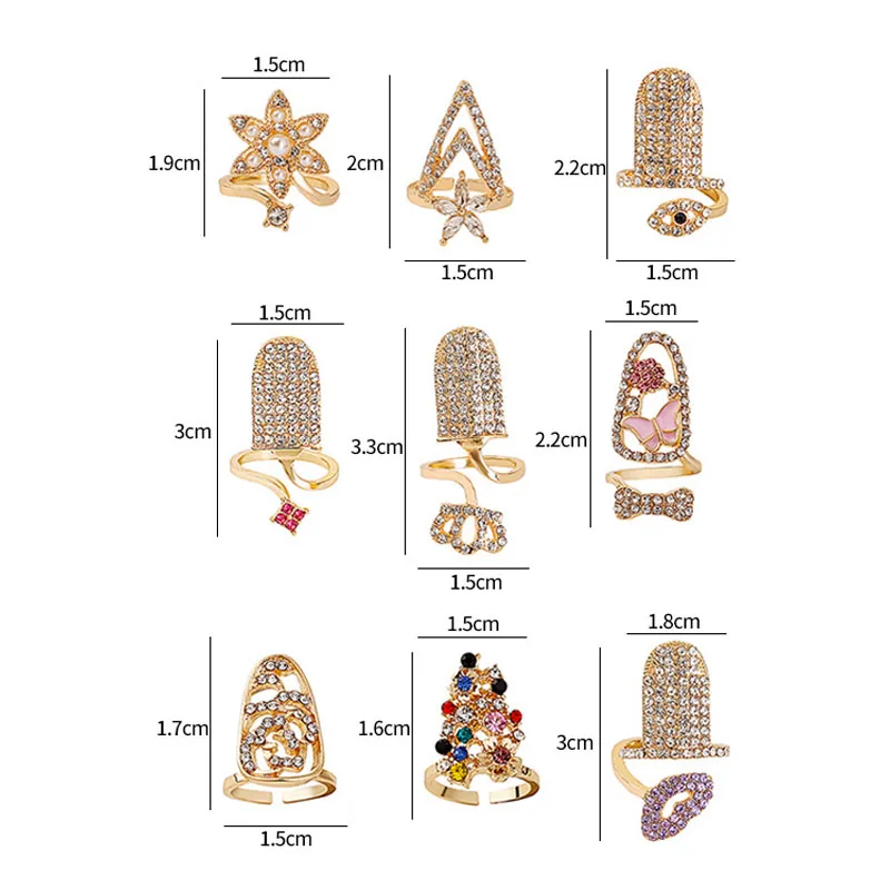 Корейский стиль модное кольцо для ногтей очаровательные Кристальные цветы