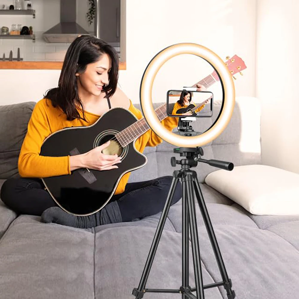 

30cm Ring Light with Stand Phone Holder,Dimmable Led Phone Ringlight for Photography/Selfie/Video Recording/Makeup/Live Stream