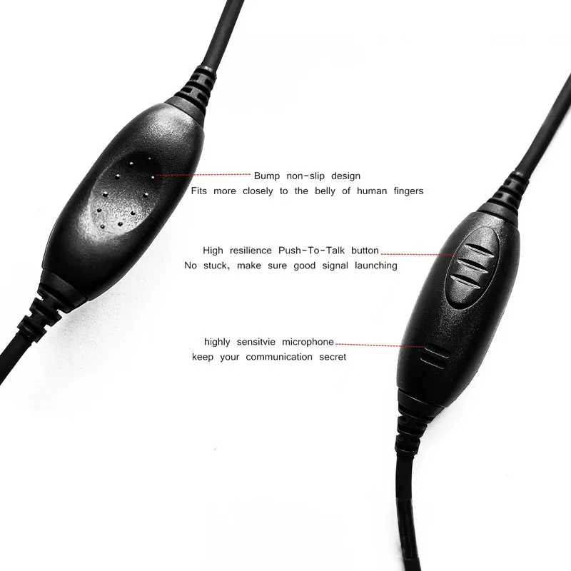 Noise Reduction Walkie Talkie Headset with Boom Mic 2 Pin Overhead Earpiece for Retevis RT22 RT21 H-777 RT68 Baofeng UV-5R Radio