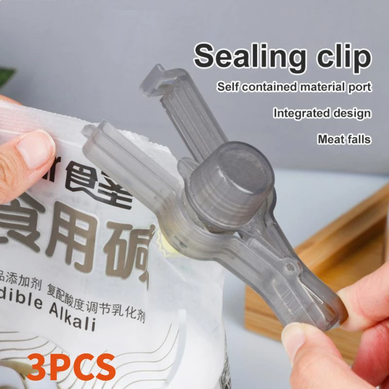 

3Pcs Sealing Clip Snack Fresh Keeping Sealer Clamp Plastic Package Food Close Storage Bags for Food Kitchen Gadgets Accessories