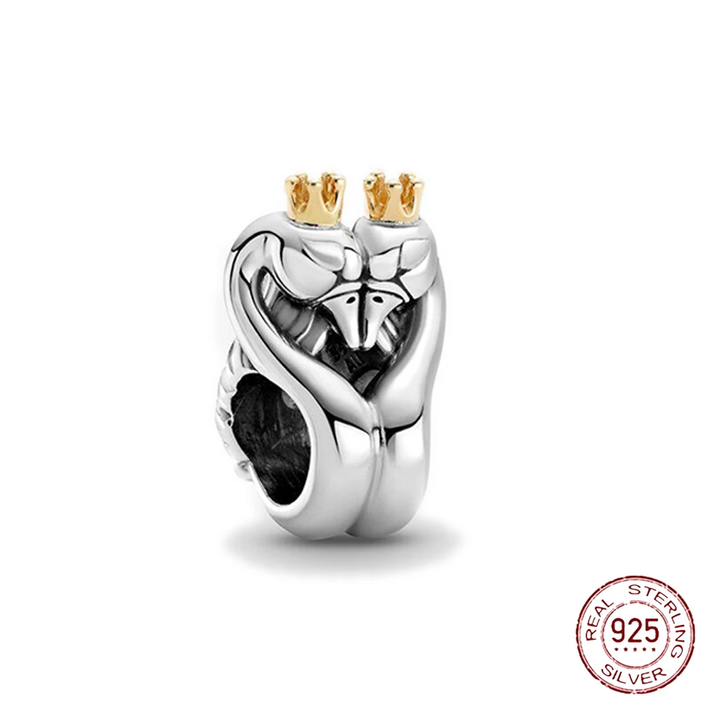 Бусина-Шарм Медведь из серебра 925 пробы с радужным блеском |