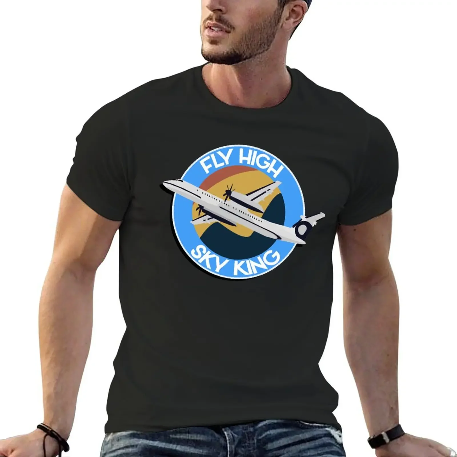 Футболка Fly High Sky King Essential винтажная одежда летняя мужские высокие футболки