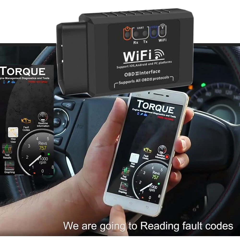 V1.5 Wi-Fi elm327 минивэн OBD2 считывает код ошибки на iPhone Android ПК транспортное средство OBDII