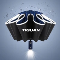 automatic reflective stripe reverse led light 10 ribs windproof umbrellas for vw tiguan mk1 mk2 5n 2 r 2021 2020 2019 2018 2009
