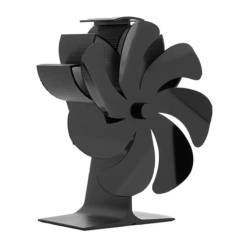 

Black Fireplace 7 Blades Heat Powered Stove Fan Heating Fan Log Wood Burner Quiet Home Fireplace Fan Efficient Heat Distribution