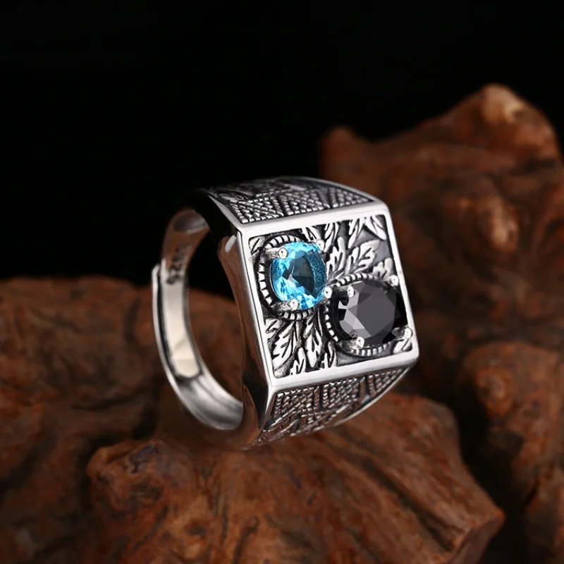 BOCAI S925 Стерлингового Серебра Подвески Кольца для Мужчин Ретро Фрукты Победы Узор