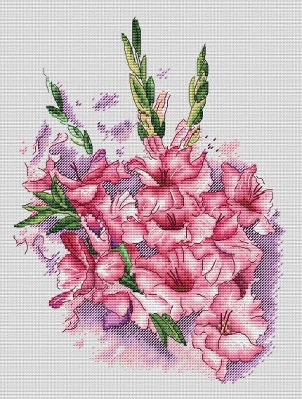 

Unprinted Cotton Aida Hand Pink flowers 31-37 Cross Stitch Kits,14, 16, 18, 22, 25, 28CT, DIY Fabric Craft Shop15