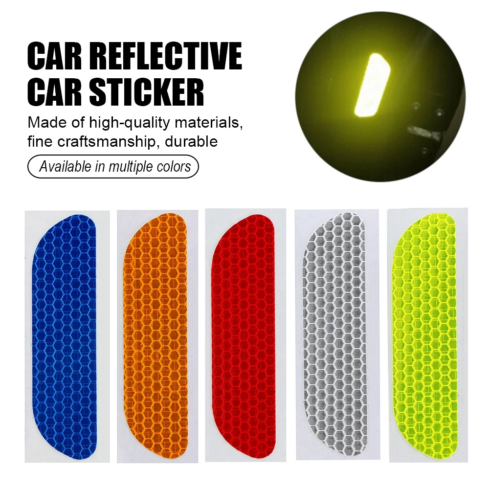 

5PC/20PCS Car Reflective Stickers Car Door Wheel Eyebrow Sticker Decal Safety Mark Reflective Strips Warning Stickers