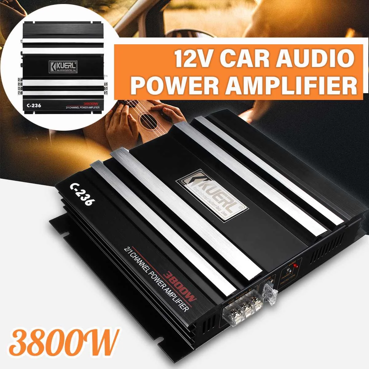 

DC12V 3800W Car Amplifier Multichannel Powerful Car Audio Subwoofer Aluminum Alloy Vehicle Power Stereo Amp Car Sound Amplifiers