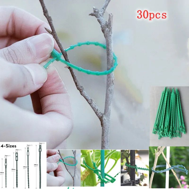 

11/13/17/23cm Adjustable Plastic Plant Cable Ties Reusable Shrub Fastener for Garden Tree Climbing Support Vine Tomato Stem Clip