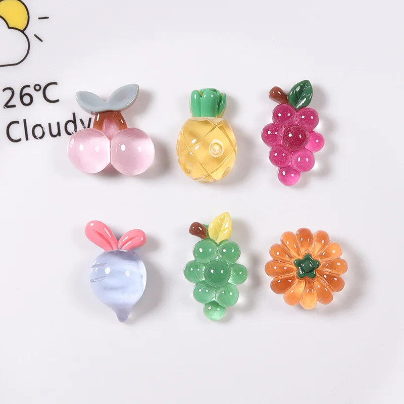 12/24 шт./лот новые кристаллы фрукты овощи полимерные аксессуары ювелирные изделия