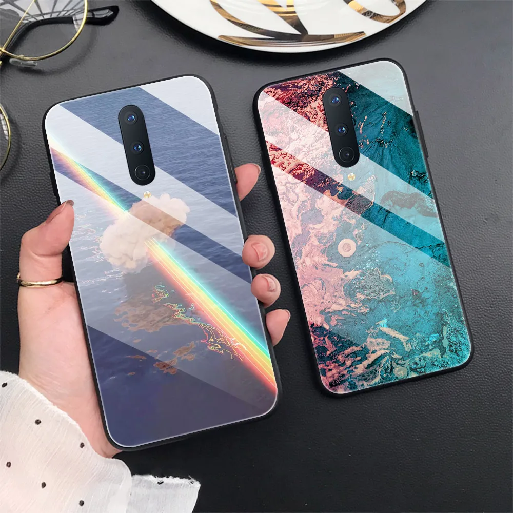 rainbow marble case for oneplus 9 8 10 pro 8t 7t 7 6t 6 pro 9rt phone cases for one plus 9 9pro nord n10 n100 2 5g cover funda free global shipping