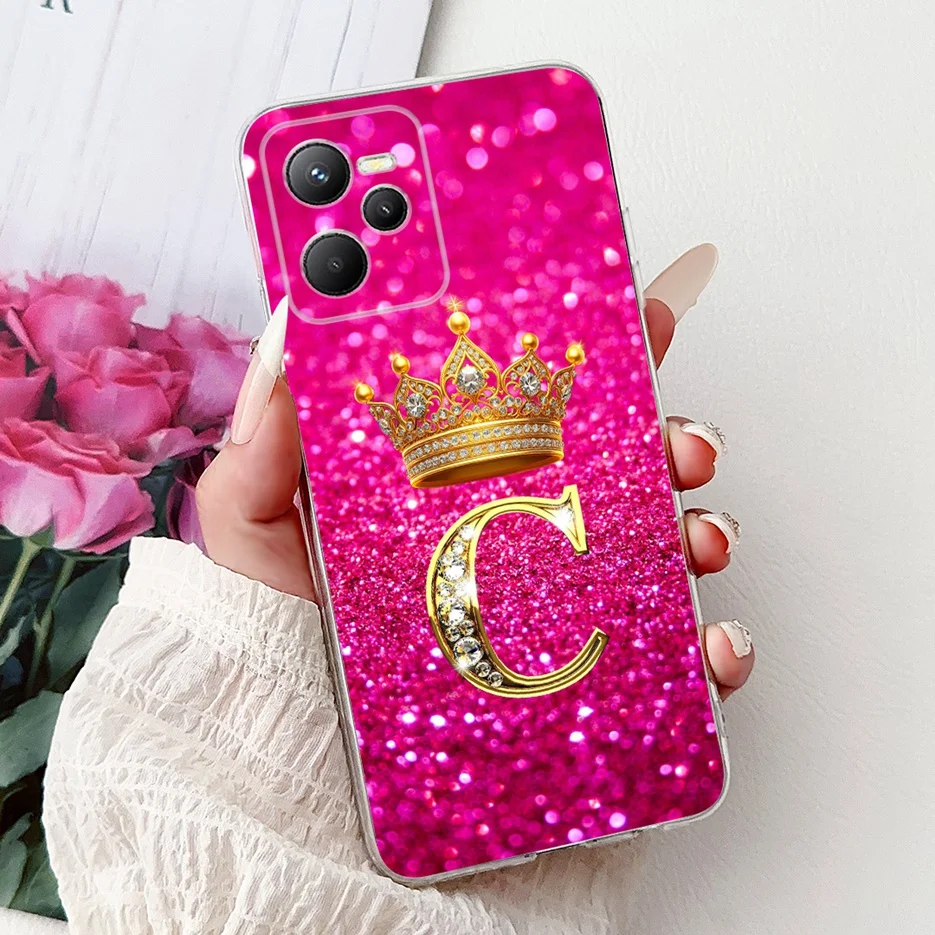 Фото Чехол для Realme C35 RMX3511, чехол с милыми буквами в виде короны, 6,6 дюйма, прозрачный силиконовый чехол для телефона Realme C35 RealmeC35, мягкий чехол-бампер №4