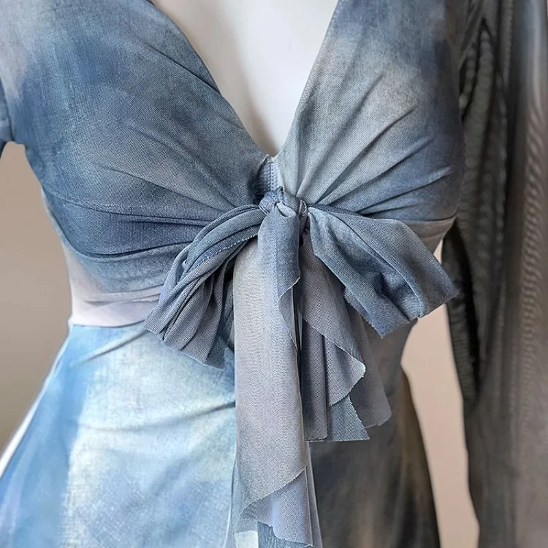 Женский слитный купальник с длинным рукавом бандаж открытой спиной и завышенной