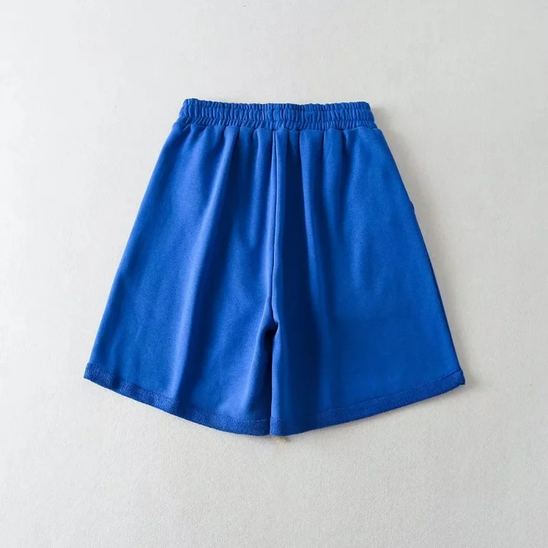 Wide Leg Straight Shorts Women Short Pants Ins 5 Color Cuff European American Fashion High Waist Loose Sports Bottoms Clothing