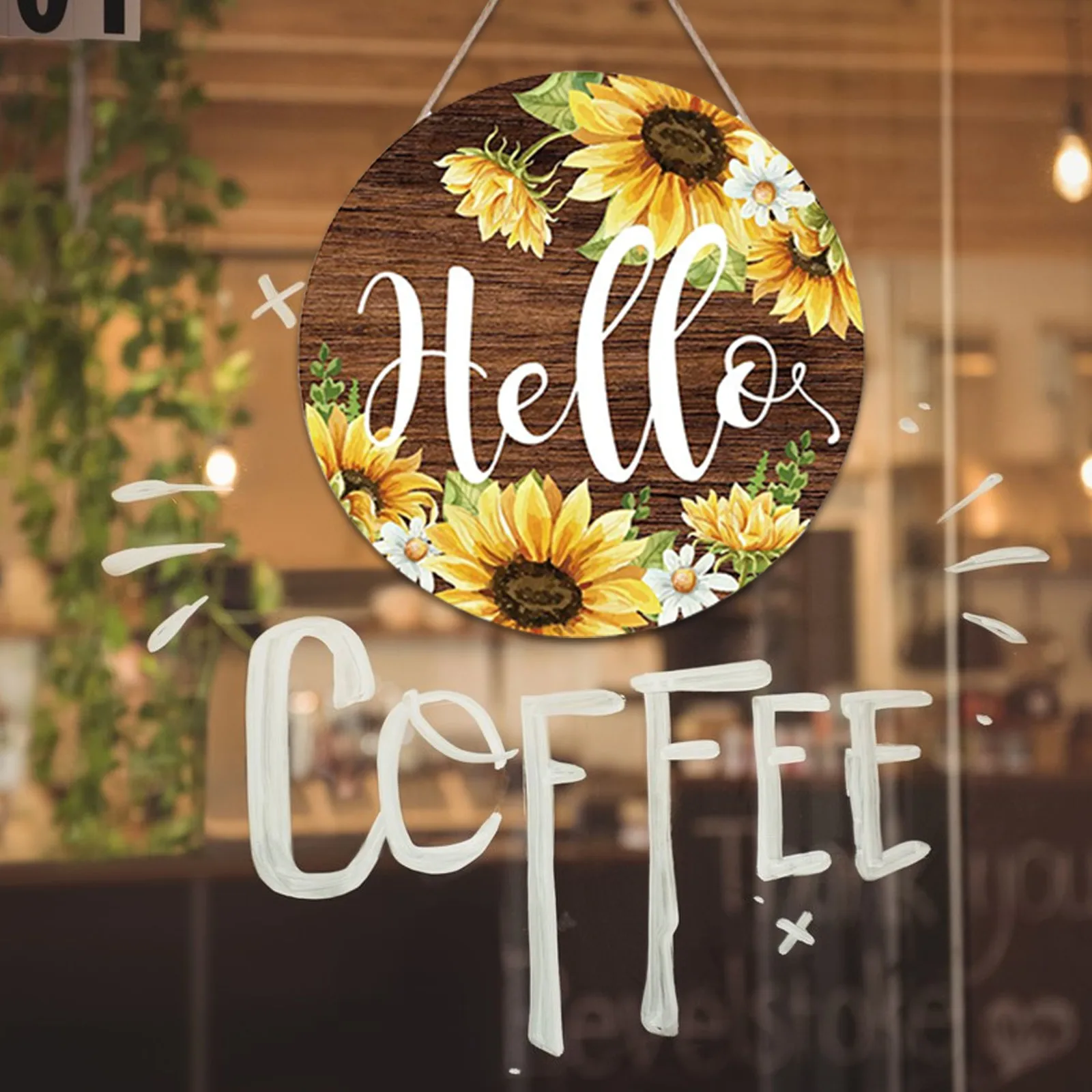 

Простая Рождественская гирлянда, настенная деревянная гирлянда в виде подсолнуха с кристаллами