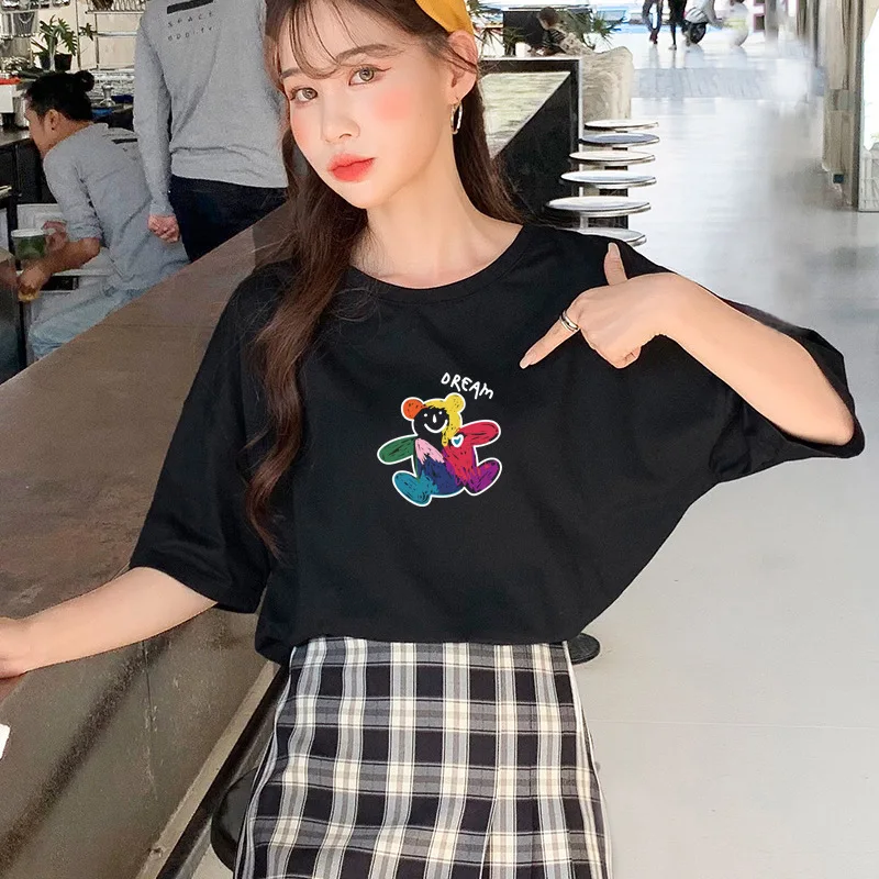 

Cotton short sleeve T-shirt women's loose 2022 summer new Daisy white T-shirt half sleeve fashion