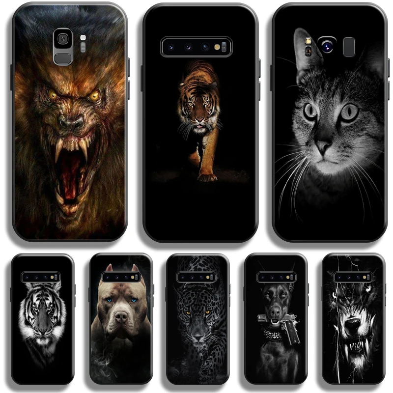 

Lion Tiger Eagle Dog Cat Wolf For Samsung Galaxy S10 S9 S8 Plus S10 5G S10 Lite S10E Phone Case Coque Back Liquid Silicon Funda