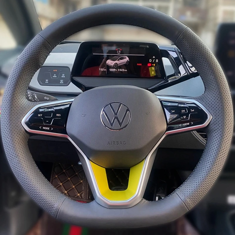 Фото Пользовательский Руль управления Плетеная крышка 100% подходит для Volkswagen VW Atlas Golf 8 Mk8 Jetta Passat B9 Tiguan Sharan автомобильные аксессуары №1