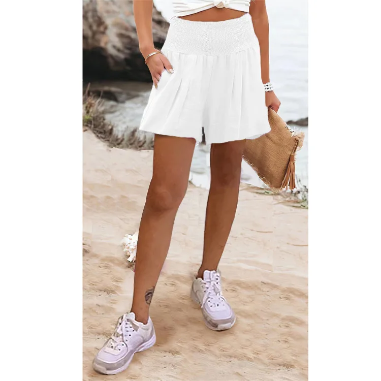 2023 New Women's Solid Color High Waist Shorts Casual Pants Summer Fashion Loose Versatile Shorts Female & Lady Clothing