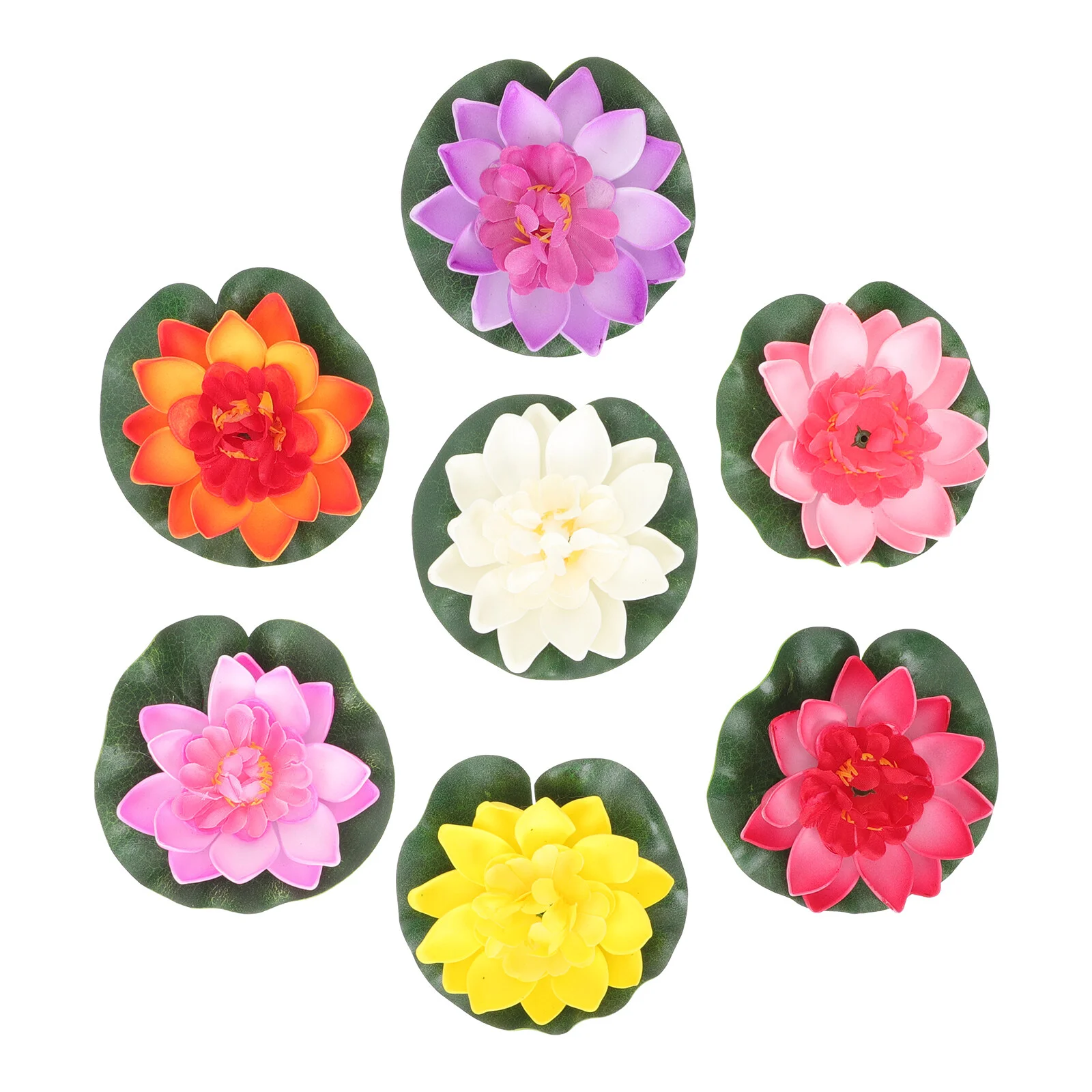 

7 Pcs Faux Pond Faux Simulated Lotus Pink Plantss Props Floating Ornament Eva Foam Pool Decor Decorative Fake
