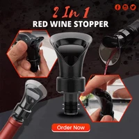 2 in 1 red wine stopper aerating pourer for red wine flower shape pouring decanter silicone wine keep fresh seal bottle stopper