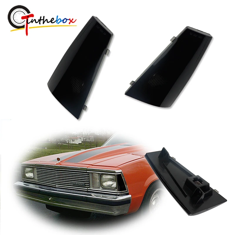 Gtinthebox Front Bumper Side Marker Light Housing Shells For 1980-1981 Chevrolet Malibu, El Camino Turn Signal Light, No Bulb