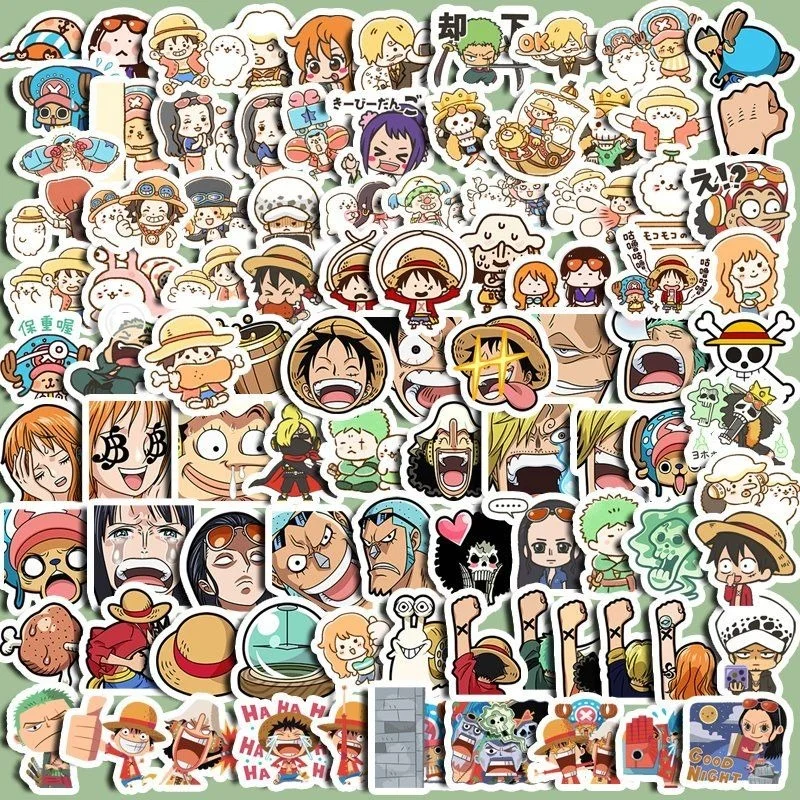 

Monkey D. Luffy Sticker Japanese Anime Print Stationery Stickers Figure Hand Account Stickers Student School Supply Water Proof
