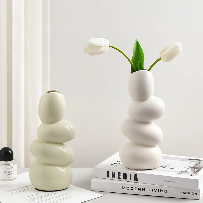 

Ceramic Vase, Living Room, Dining Table, Flower Arrangement, Creative Decoration, Shaped Cobblestone Home Decoration