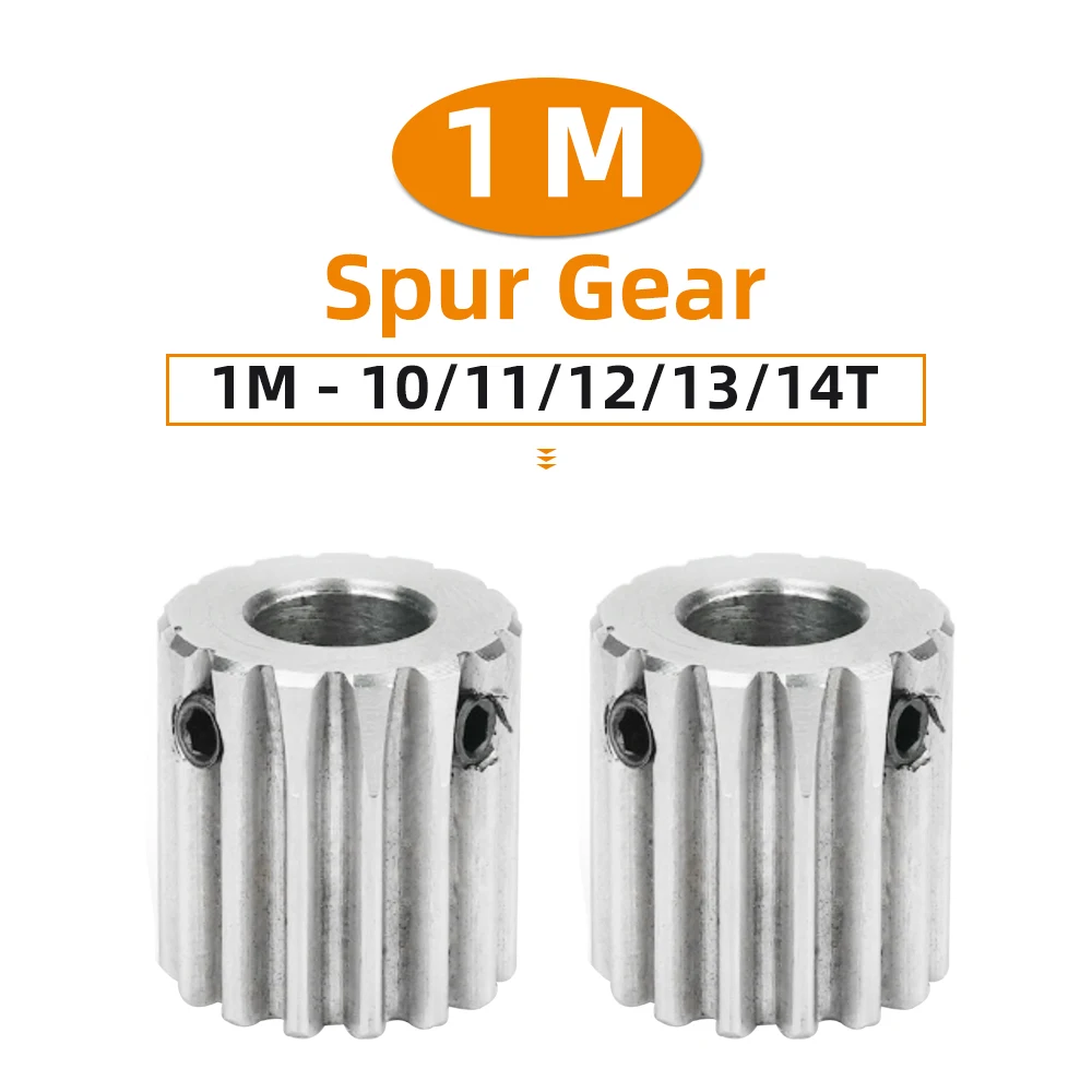 

Шестерня двигателя 1M10T/11T/12T/13T/14T Размер отверстия 4/5/6 мм Зубья шестерни из нержавеющей стали 304 Толщина зубьев 12 мм Общая высота 18 мм