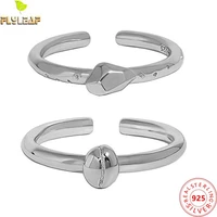 real 925 sterling silver jewelry coffee beans open rings for women platinum plating original design femme luxury accessories