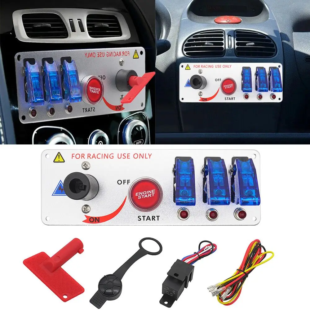 

DIY для 12V Power Speediness автомобильный аксессуар набор универсальных кнопок старт двигателя Переключатель зажигания Панель 12V LED