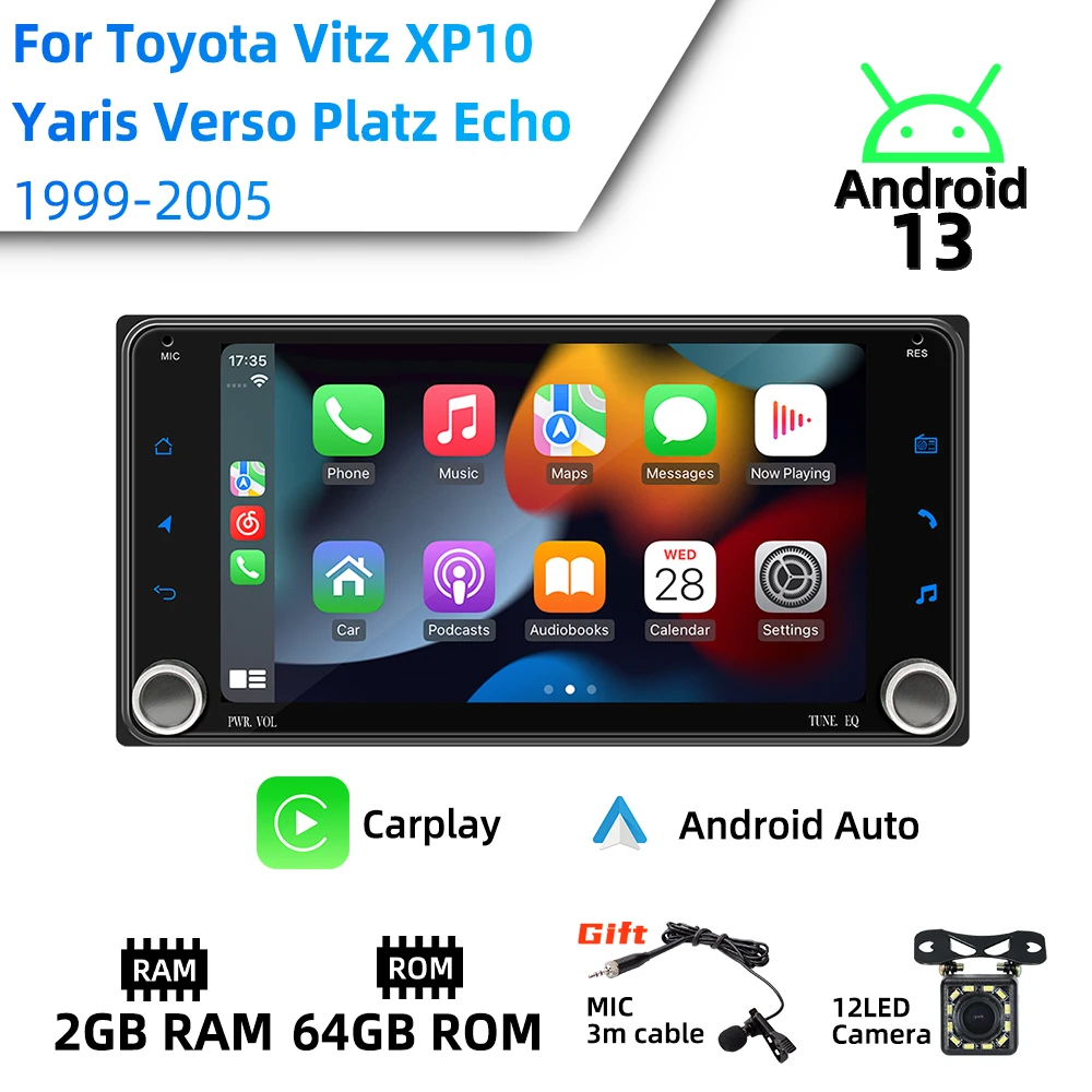 Android радио 7 &quotстерео беспроводной Carplay авторадио 2Din автомобильный мультимедиа