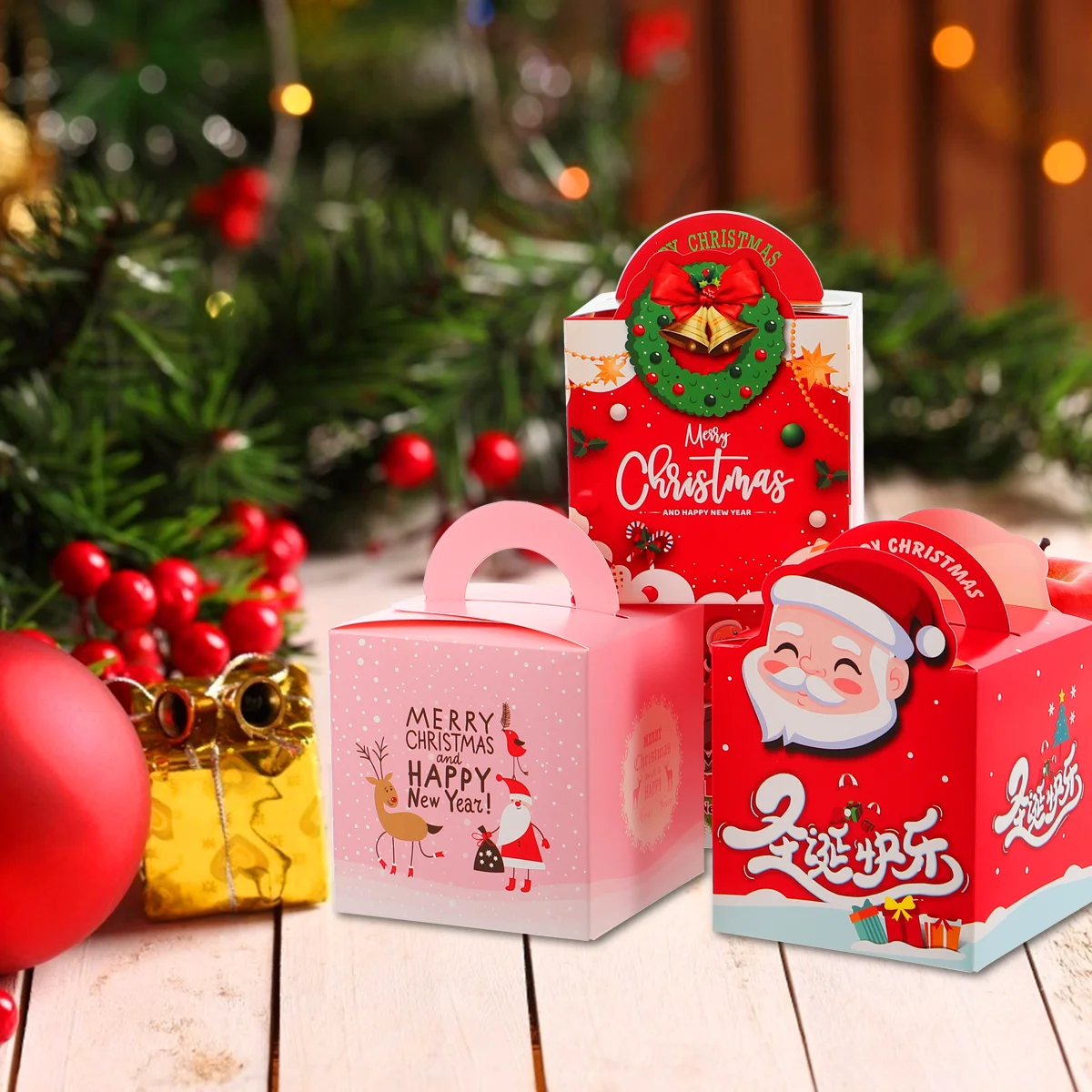 

Christmas Box Boxes Candy Bagspresent Wrapping Holiday Jar Chocolate Paper Cookie Packingcardboard Favor Treatcontainers