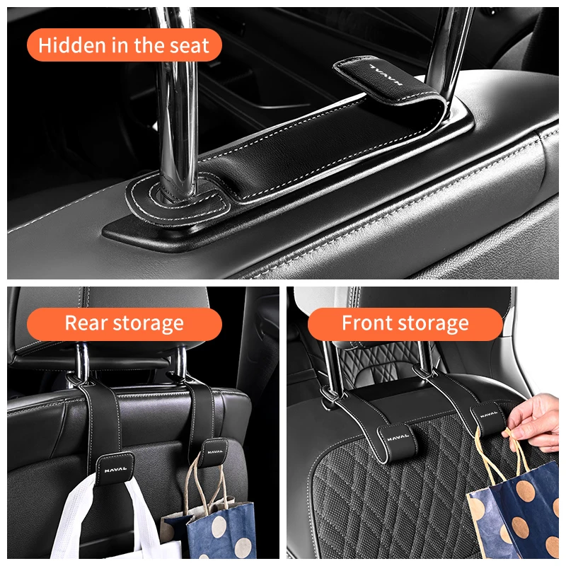 Car Seat Back Leather Hidden Hook Rear Sundry Organiser For Toyota Harrier TRD Prado RAV4 Auris CHR Corolla Camry Reiz Sequ