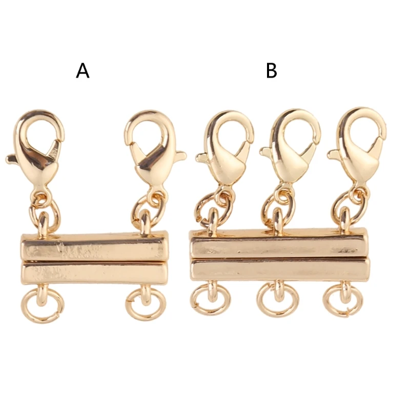 

Square Magnetic Triple Clasp Necklaces Safety Locking Jewelry Clasp Converter